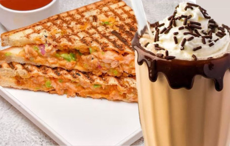 Chicken Shawarma Sandwich Chocolate Milkshake