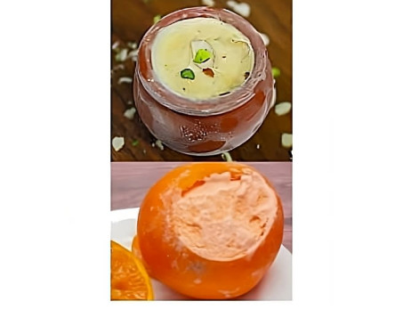 Kesar Pista Pot Kulfi Real Orange Fruit Combo