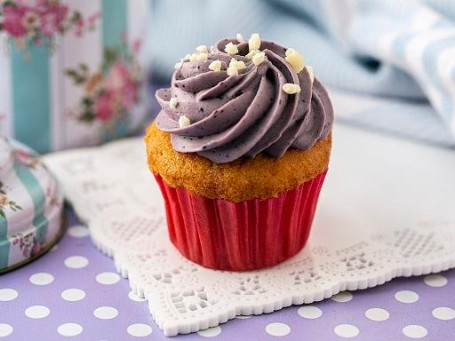 Eggless Vanilla Blueberry Cupcake [1 Piece]