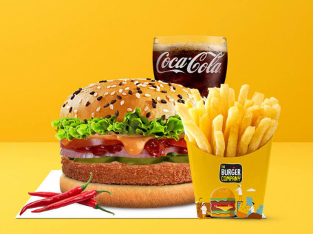 Veg The Ghost Rider Burger Salted Fries Coke 200Ml (Pet Bottle)