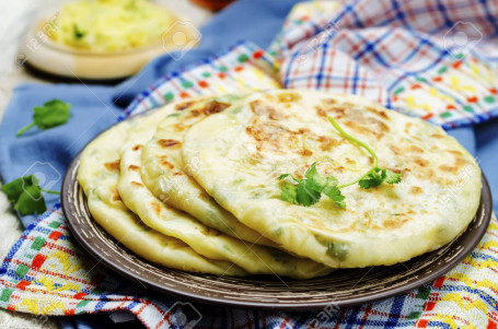 Aloo Onion Paratha With Dahi