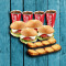 2 Cheese Garlic Bread [4Pcs]+4 Classic Burger+4 Coke[250 Ml]