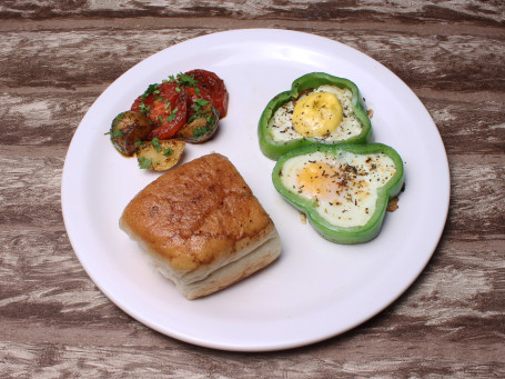 Sunny Side Up (2Eggs) (With Grilled Tomatoes, Potatoes And Breads)