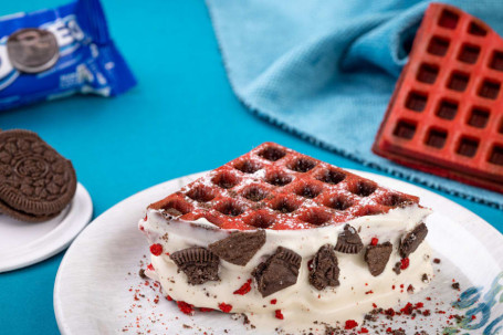 Red Velvet Oreo Belgian Waffle