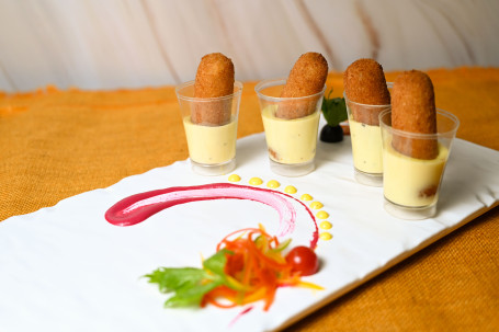 Amritsari Masala Cheese Croquettes With Goat Cheese Foundue