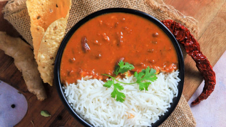 Rajma And Rice (With Papad)