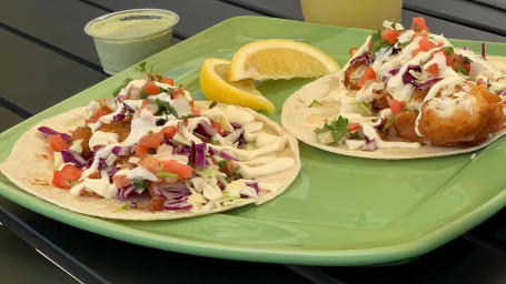 Beer Battered Halibut Taco