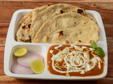 Paneer Sabji [Paneer Butter Masala] 4 Chapati 3 Parathe Salad