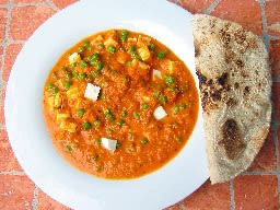 Mutter Paneer, 5 Tawa Butter Roti/ 4 Tawa Butter Paratha, Buttermilk, Salad