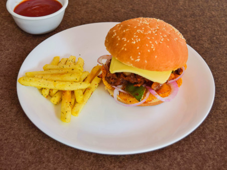 Hubs Cheesy Crunch Burger