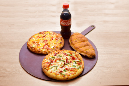 Combo For Two (Any 2 7 Veg Doubles Pizza Any One Side Order Coca Cola 250 Ml)
