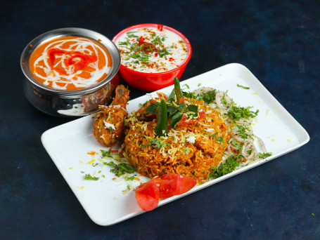 Roasted Chicken Biryani With Gravy (650Ml Box)