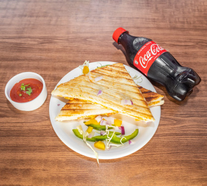 Paneer Makhni Grilled Sandwich Coke