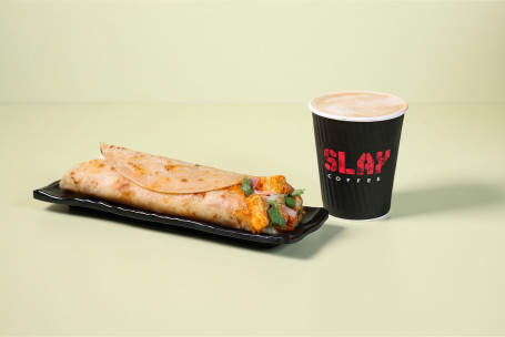 Workday Starter Combo-Cappuccino-Reg Masala Paneer Tikka Wrap