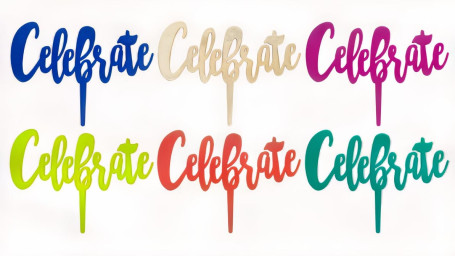 Celebrate Cake Topper And Candle Holder (Nonedible)
