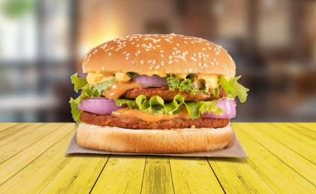 Burger Double Pâté Américain Au Poulet Grillé