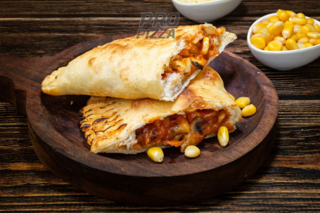 Mushrooms, Corns And Onion Calzone