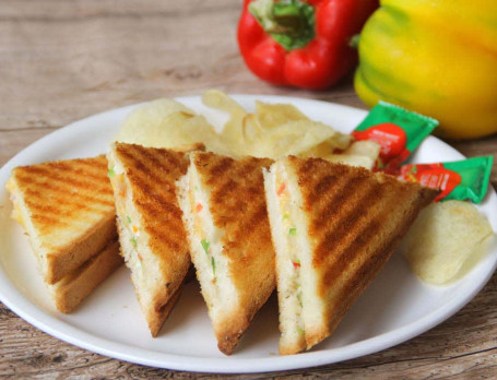 Grilled Veggies And Corn Sandwich