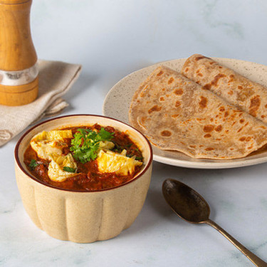 Omelette Curry, 2 Paratha Thali