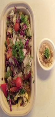 Lebanese Fattoush Salad With Hummus