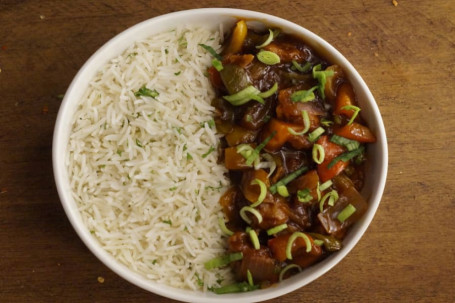 Amigos Style Chilli Mushrooms With Stir Fried Rice