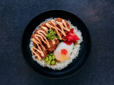Karaage Chicken Rice with Spicy Mayo Sauce