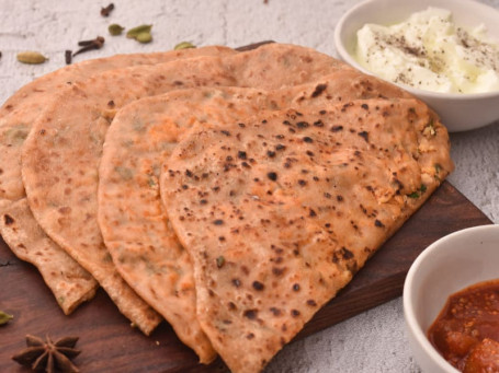 2 Allo/ Pyaz Paratha With Curd And Pickle