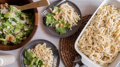 Fettuccine Alfredo Caesar Salad