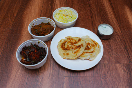 Parotta (2Pc) Malabar Spl Chicken Roast (1Pc) Kerala Chicken Fry (1Pc)