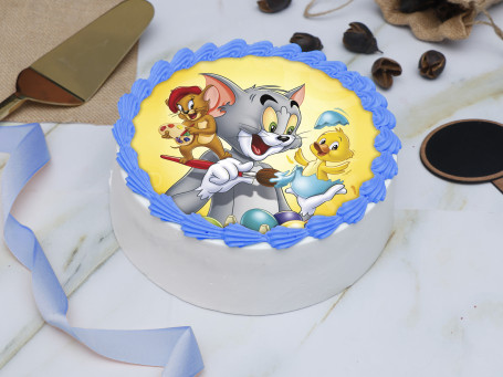 Tom Jerry Painting Photo Cake