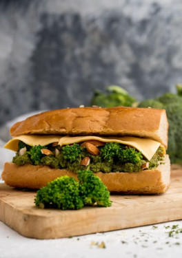 Broccoli Pesto Almond Sub Sandwich