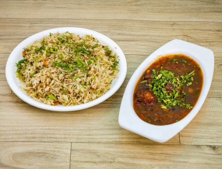 Veg Fried Rice (Half) Veg Manchurian (Half)