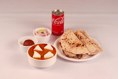 Kadhai Paneer 6 Pcs 5 Tawa Roti Sweet Onion Cold Drink Can