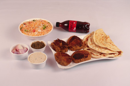 Veg Kabab 4 Pcs Lachha Paratha 2 Pcs Veg Biryani Half Coke 250 Ml