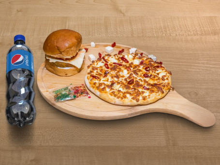 Burger And Pizza With Cold Drink Combo