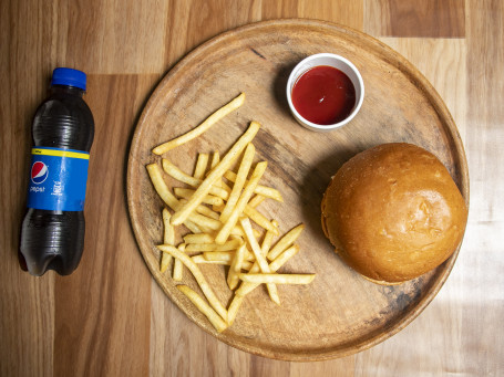 French Fries Burger Cold Drink Combo