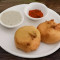 Potato Vada 2 Pcs Served With Hari Chutney Meethi Chutney Coke 250 Ml