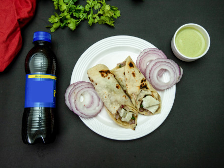 Veg Chicken Tikka Roll With Cold Drink(300Ml)