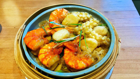 Tiger prawns seafood with sticky rice