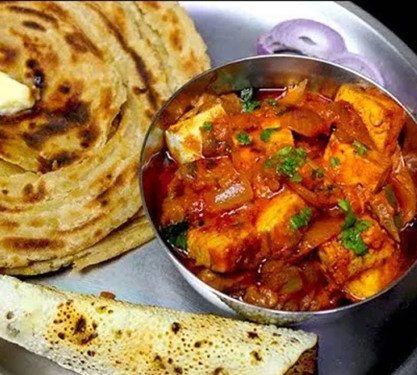 Kadahi Paneer Lacha Paratha