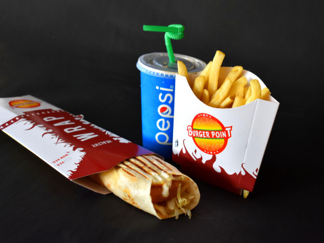 Veg Thick Wrap Cold Drink (250Ml) Fries (Small)