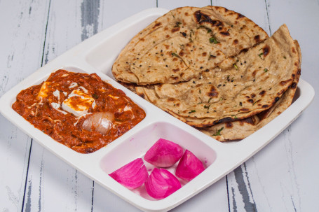 Kadai Paneer With 2 Baby Lachha Paratha