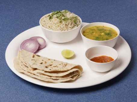 Dal 3 Roti Rice Achar Onion