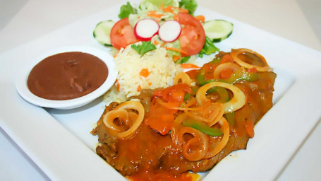 Steak With Sautéed Onions Bistec Encebollado