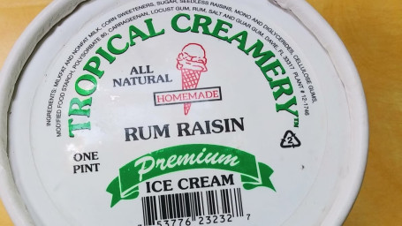 Tropical Creamery Rumraisin Ice Cream