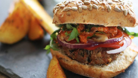 Masala Keema Patty Burger