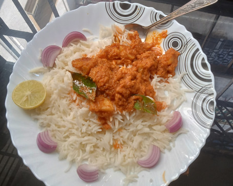 Rice With Aalu Tmater Ki Sabji