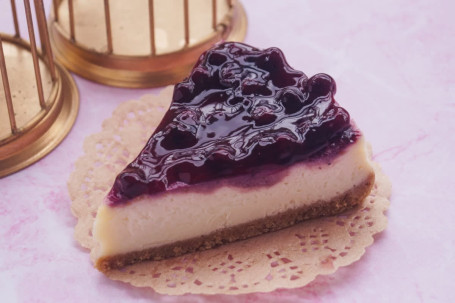 Eggless Blueberry Cheesecake Slice