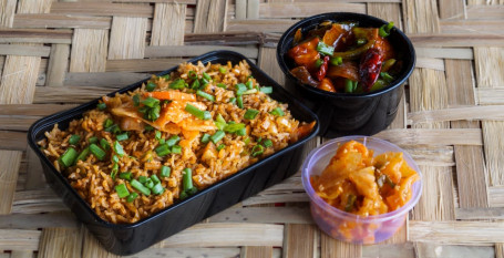 Kimchi Chicken Fried Rice With Chicken 65 Combo