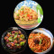 Schezwan Noodles With Chili Paneer And Manchurian Fried Rice